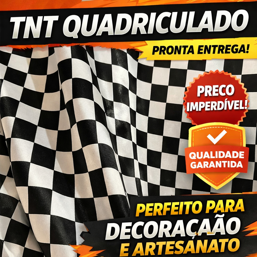 3 Metros Tnt Quadriculado Xadrez Preto E Branco 1,40 Largura Tnt Estampado Quadriculado em Oferta na Shopee