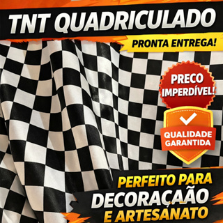 3 Metros Tnt Quadriculado Xadrez Preto E Branco 1,40 Largura Tnt Estampado Quadriculado em Oferta na Shopee