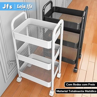Carrinho Organizador 3 Andares em Aço Carbono I Rodinhas com Freio,Design Elegante e  Alta Durabilidade em Oferta na Shopee