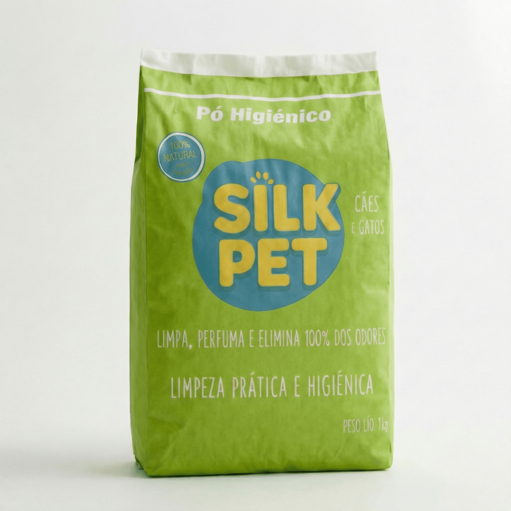 Eliminador de Odores e Limpeza à Seco Pó Higiênico Silkpet Cães e Gatos