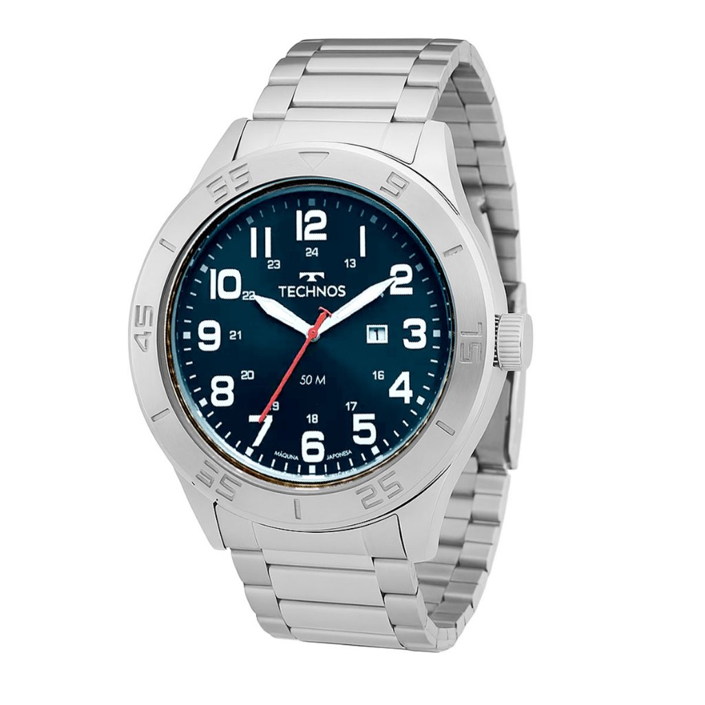 Relógio Masculino Technos Racer Analógico Prata 2115NAO1A