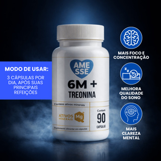 6 MAGNESIOS + TREONINA Amesse 90 Capsulas - 6M em Oferta na Shopee