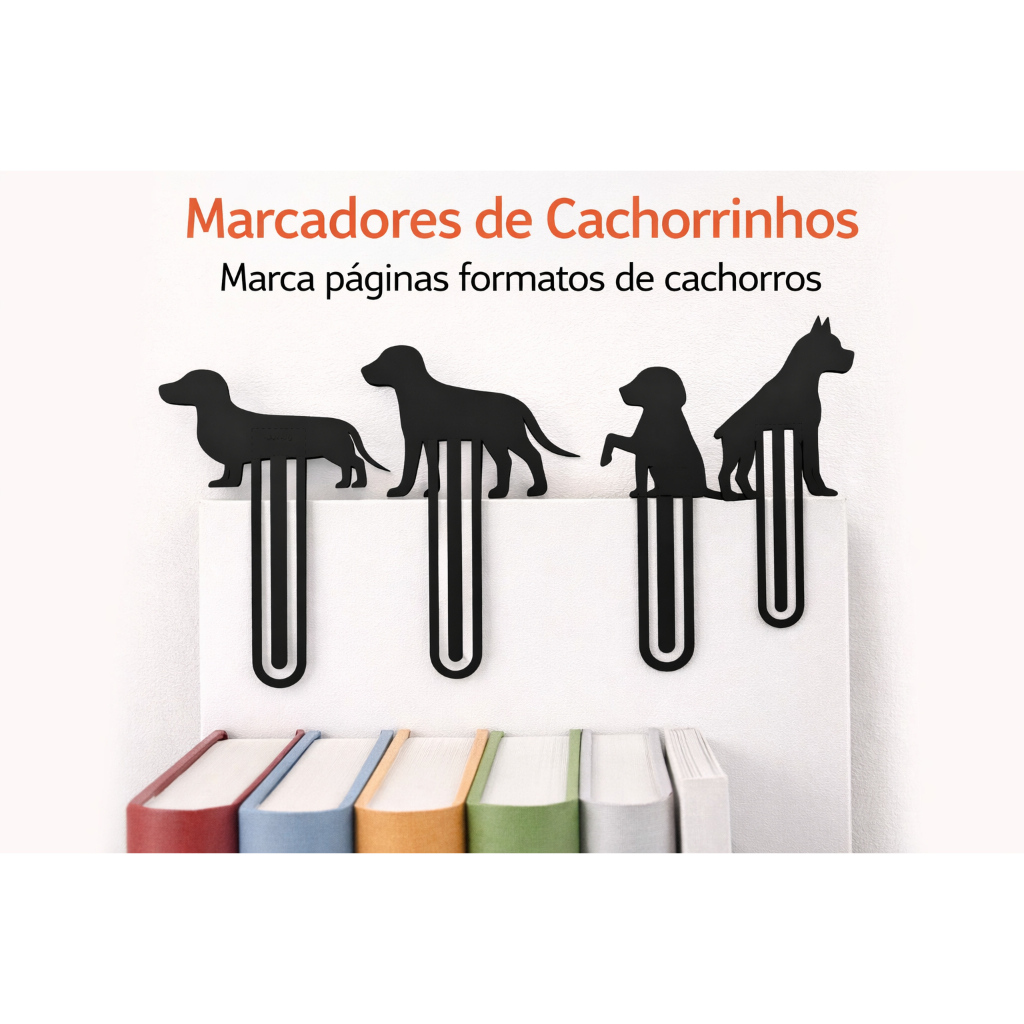 Marcador de Livro Cachorro Kit Presente Criativo Para Quem Ama Ler