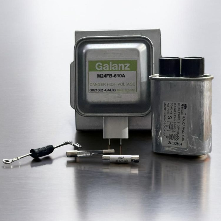 Kit Completo Microondas Magnetron + Capacitor 0,85 + Diodo + Fusivel de Vidro 0.8A + fusivel  20A