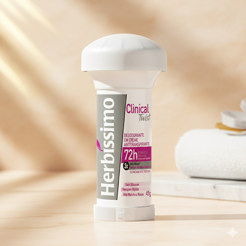 Desodorante Twist Antitranspirante Herbíssimo Clinical Rosa 45G em Oferta na Shopee