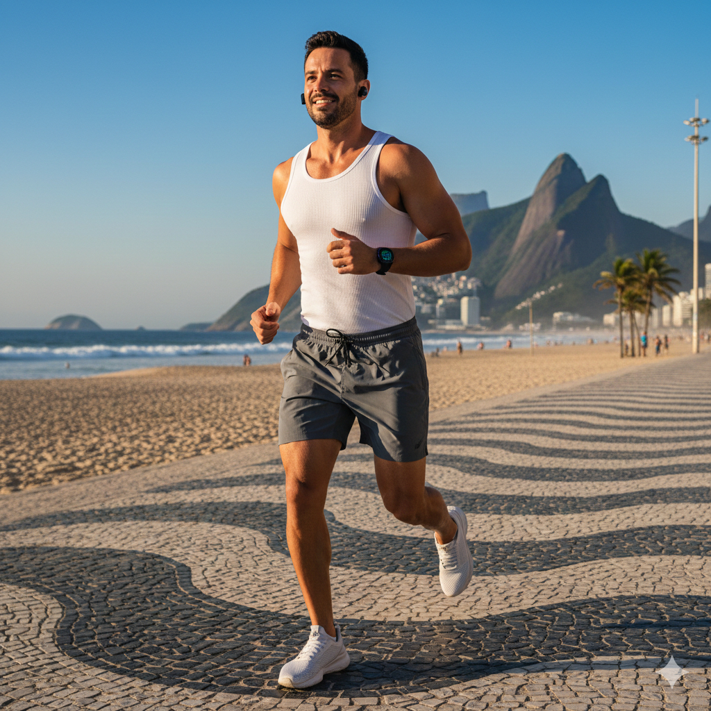 Conjunto Masculino Look Verão - Regata Ribana + Short Tactel Fitness Treino Corrida Academia Premium