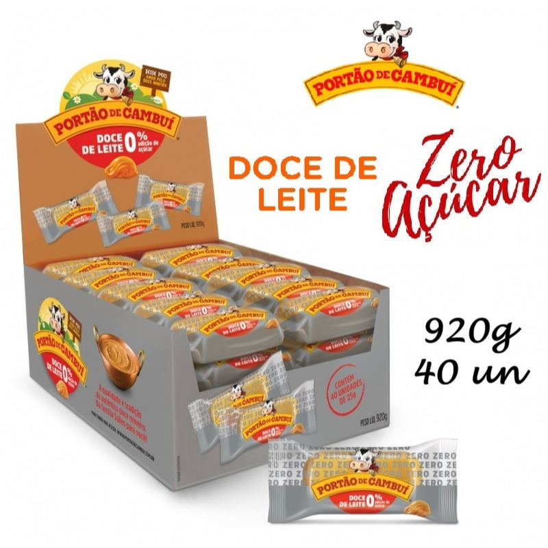 Doce de Leite Zero Açúcar Portão de Cambui - Display 920g - 40 Tabletes de 23g cada
