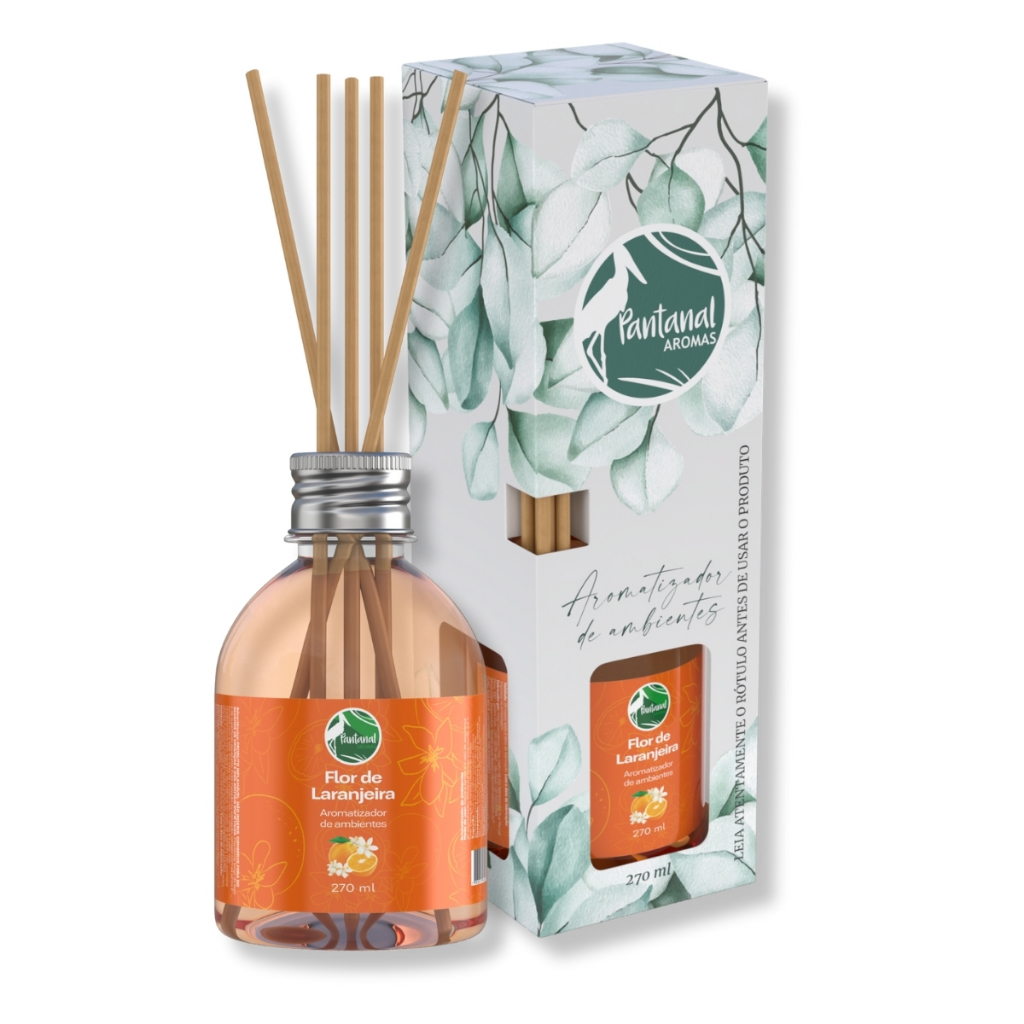 Aromatizador Ambientes Pantanal Aromas Flor Laranjeira 270ml Difusor Aroma Perfume Casa Home