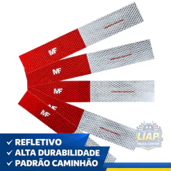Kit 10 Faixa Refletiva Lateral Caminhão Carreta Carretinha Adesiva Segurança MF