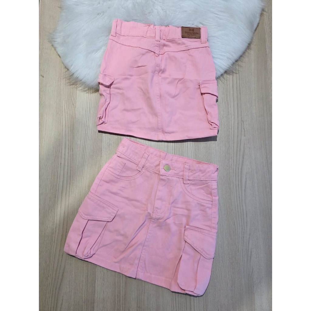 Saia Cargo Verde Musgo/ Saia Jeans Medio Feminina Juvenil com Bolso em Oferta na Shopee