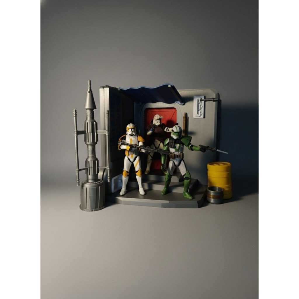 Diorama Fachada de Nevarro - Escala 1:12 Impressão 3D Black Series Star Wars