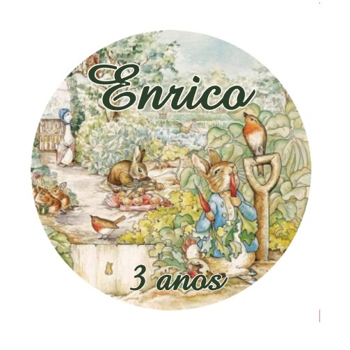 Adesivo Pedro o Coelho Peter Rabbit Personalizado 10 a 25 unidades para Lembrancinha presente Festa Infantil Aniversário
