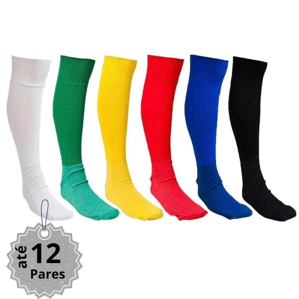Kit Com 2  6 ou 12 Pares De Meião de futebol em Oferta na Shopee