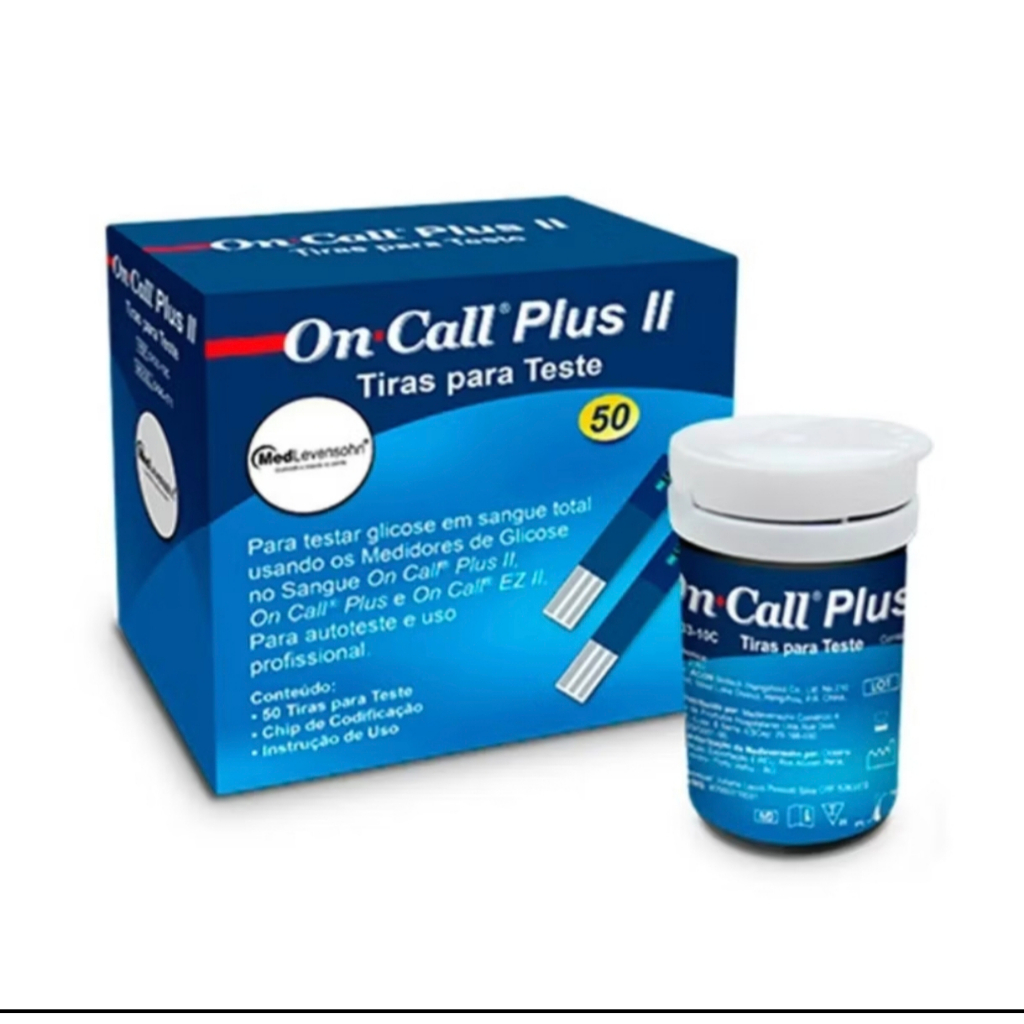 TIRAS DE GLICEMIA GLICOSE ON CALL PLUS II COM 50/100/150/200 em Oferta na Shopee