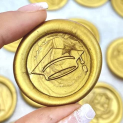 Lacre de Cera Formatura Dourado Para Convite de Colação de Grau - Modelos Diversos
