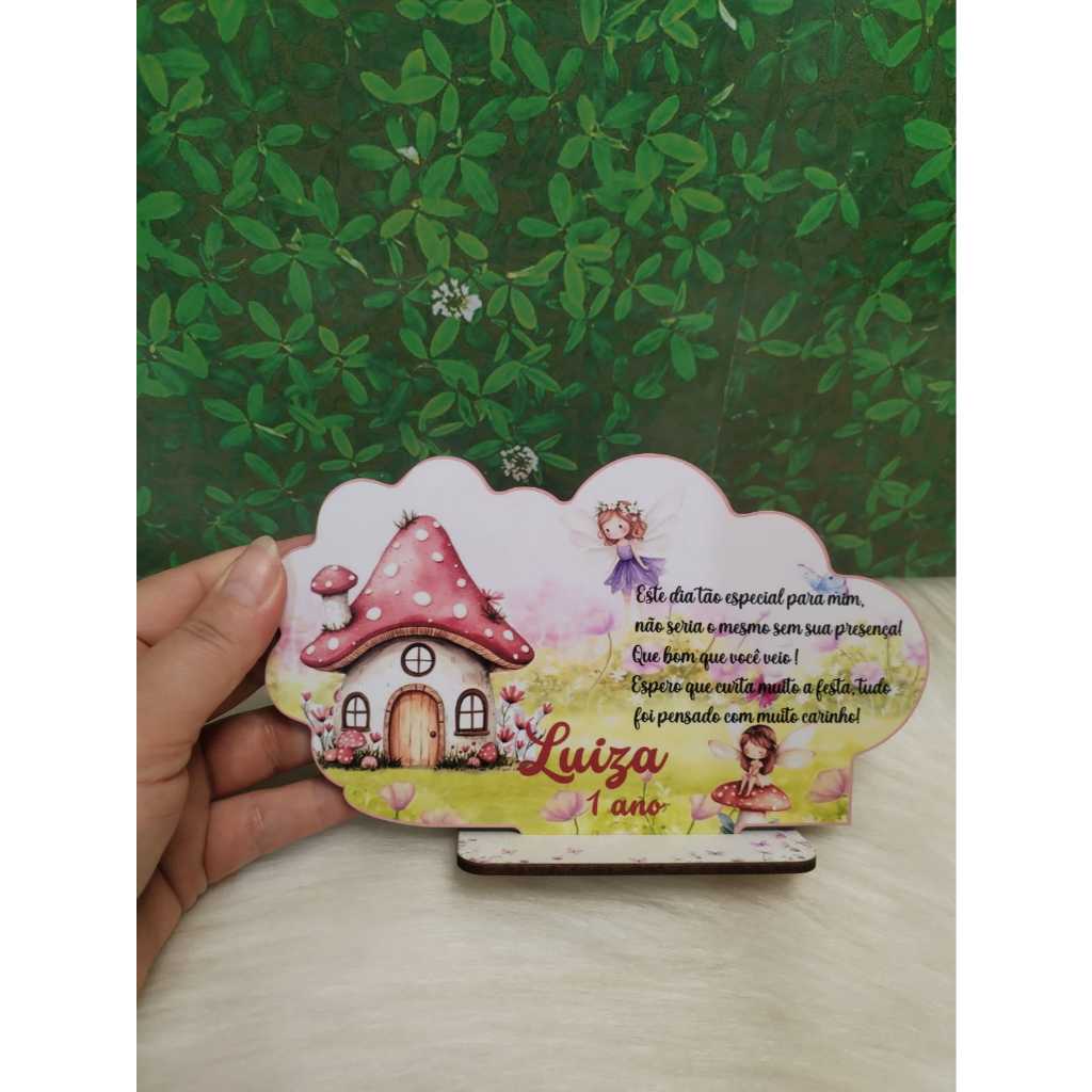 Centro de Mesa Personalizado em MDF Jardim Encantado  – Lembrancinha Decoração para Festas Aniversario