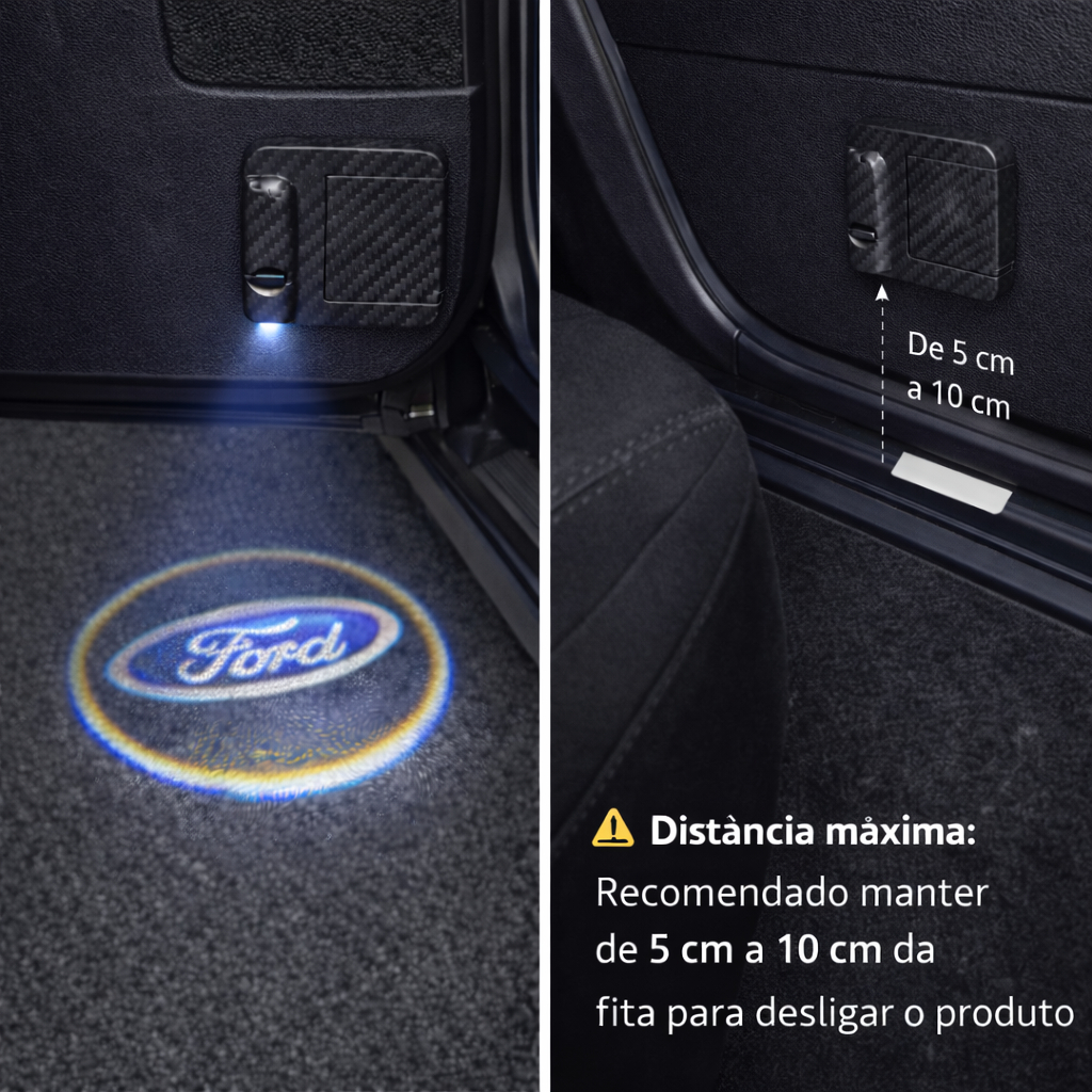 1 par Lâmpada LED Sem Fio Para Carro/Projetor De Luz Laser com Marca de Carro Universal Decorativo