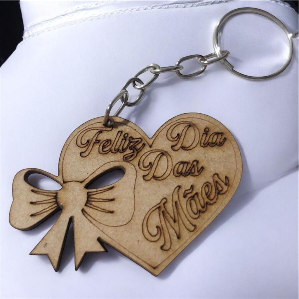 Kit Chaveiros Mdf Coração Laço Dia Das Mães Lembrancinha Festa Eventos Aniversarios - Mae Coraçao