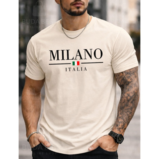 Camiseta Masculina Milano Itália Premium Estilo Europeu Algodão Confortável Top em Oferta na Shopee