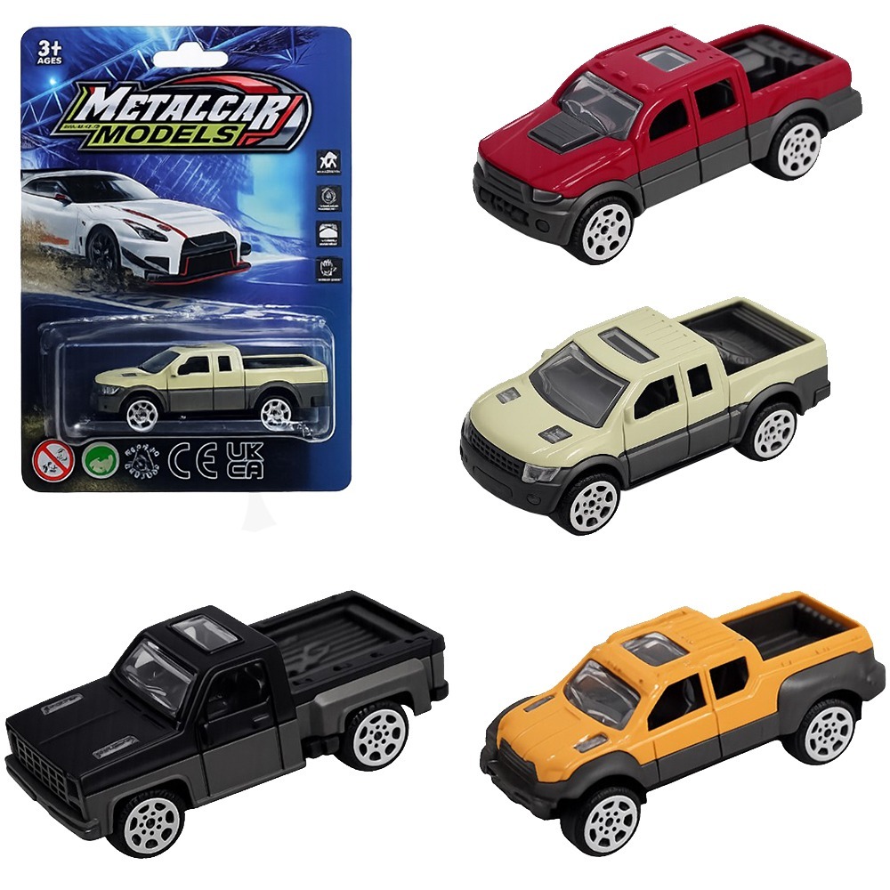 Carro de Metal Pick-Up Car Models Roda Livre – Miniatura Infantil Resistente