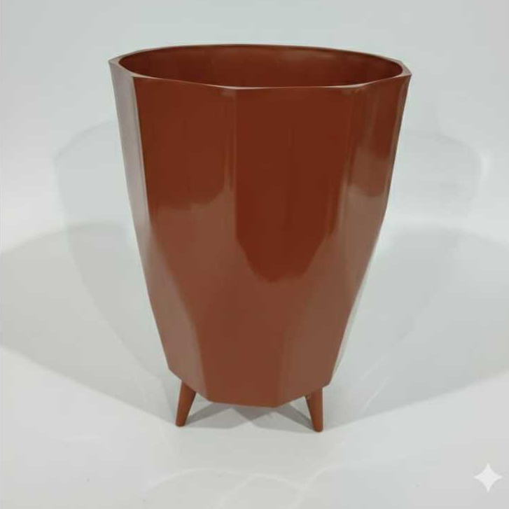 Vaso para Planta Coluna Facetado 34x24 Cachepo Decorativo Alto Brilho Polietileno Resistente Moderno em Oferta na Shopee