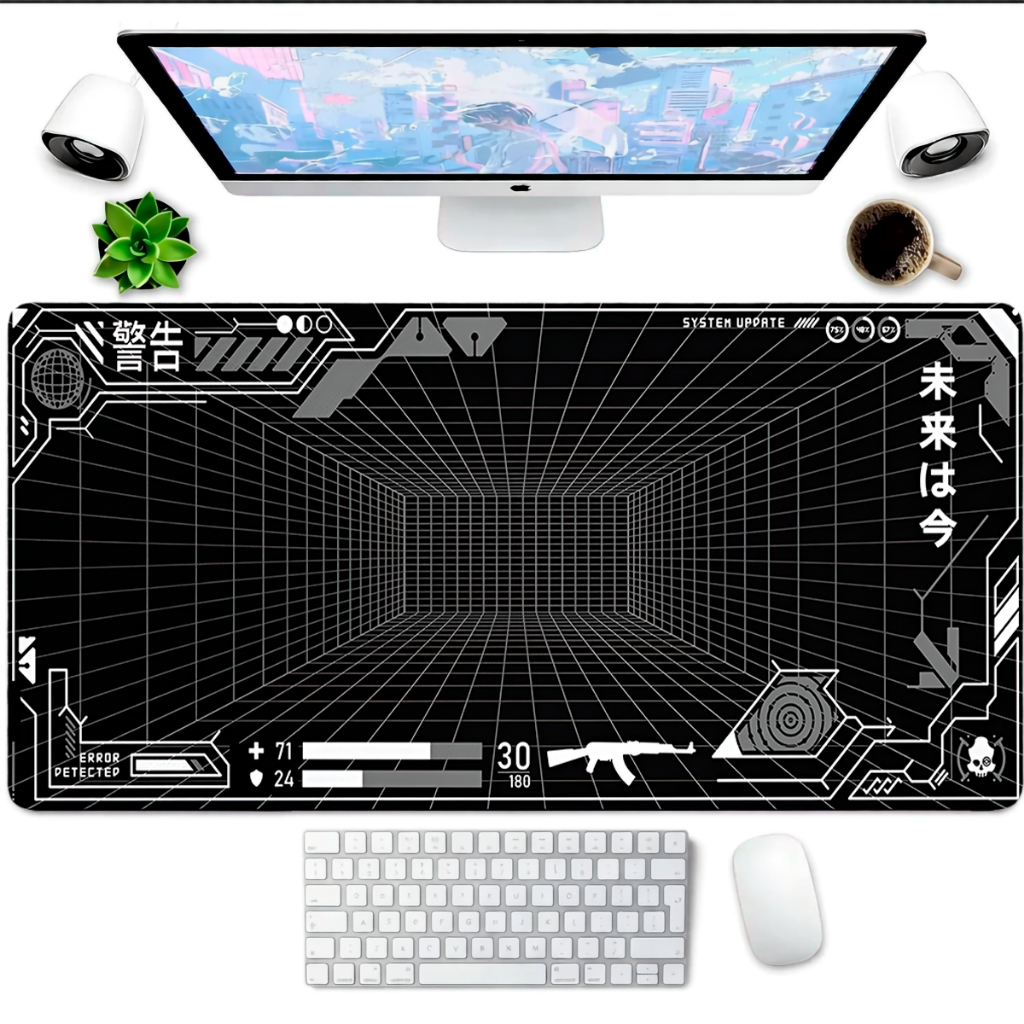 Mouse Pad Gamer RGB Grande com Apoio de Pulso Ergonômico Personalizado Base Premium*