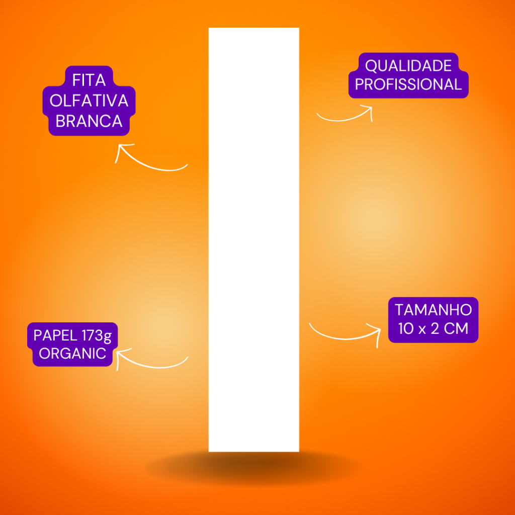 Fitas Olfativas Brancas 10x2cm Papel Organic 173g | Tiras de papel para Teste de Perfumes, 4000, 5000, 10000, 21000 uni.