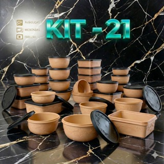 jogo  de 21 potes variados para cozinha em Oferta na Shopee