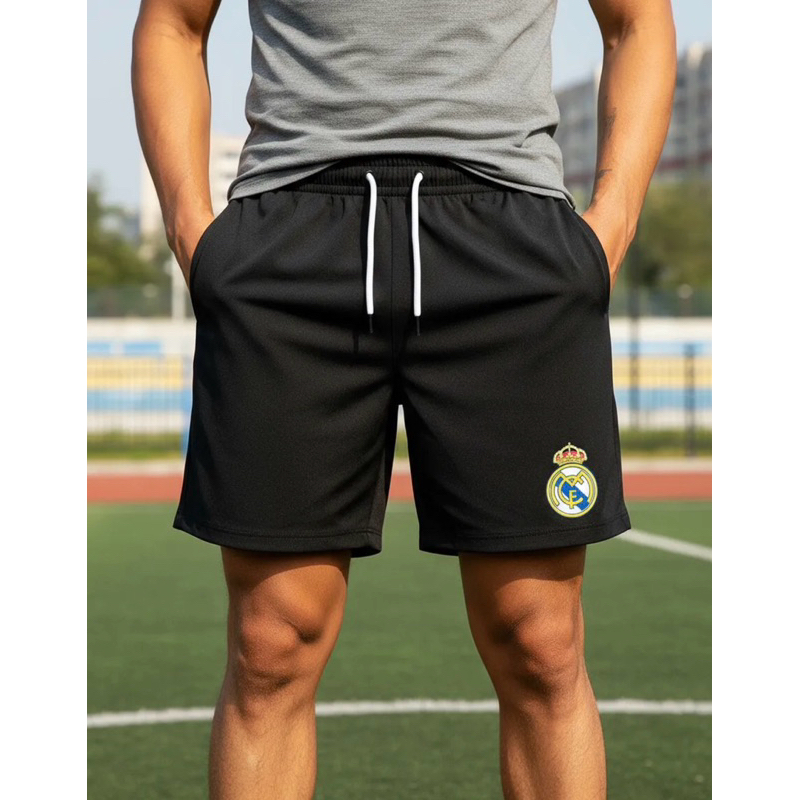 Short Bermuda Tactel Praia Mauricinho Treino Academia Corrida Esportivo Esporte Masculino Futebol Time Real Madri