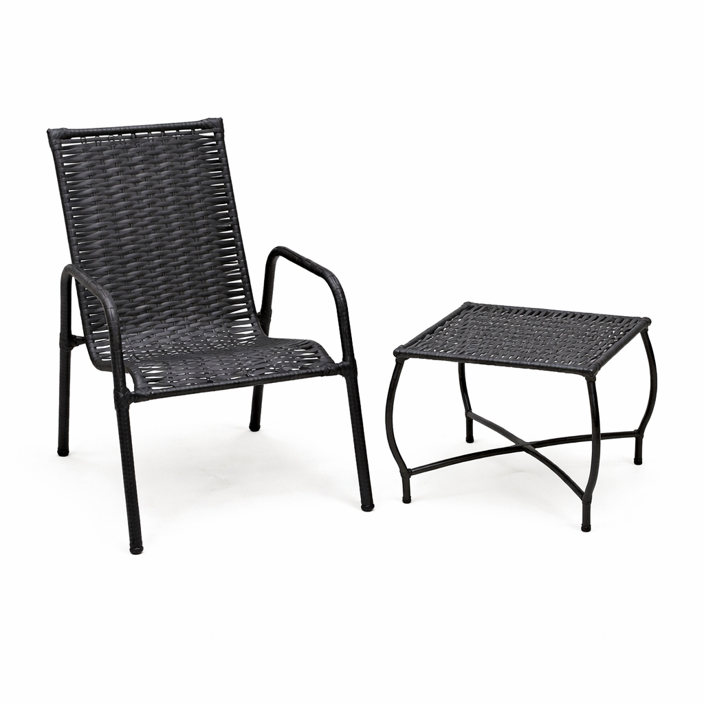 Kit Cadeira Romana Mesa Área Externa Fibra Sintética Jardim Varanda Área Gourmet Moderna Resistente