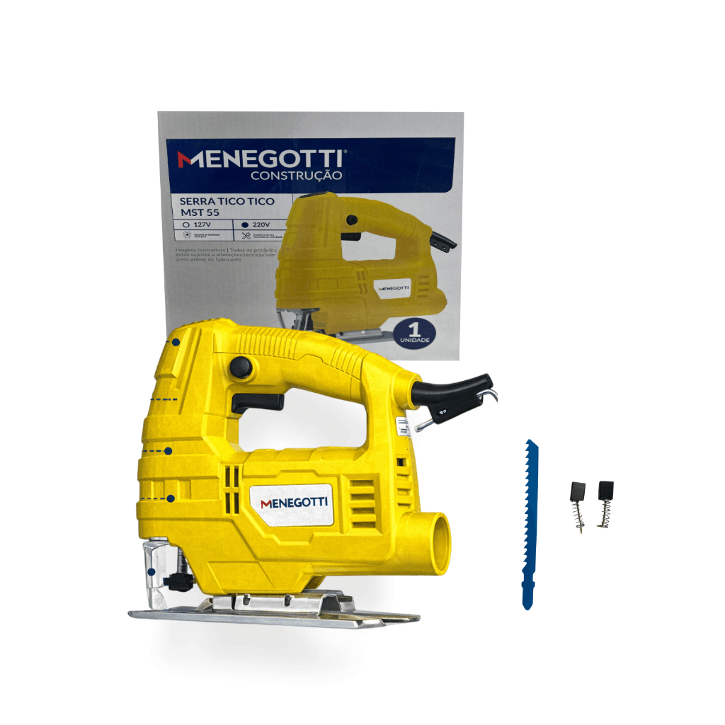 Serra Tico Tico Menegotti MST55 400W 3000 GPM Corte 55mm Madeira 6mm Ferro 127V ou 220V