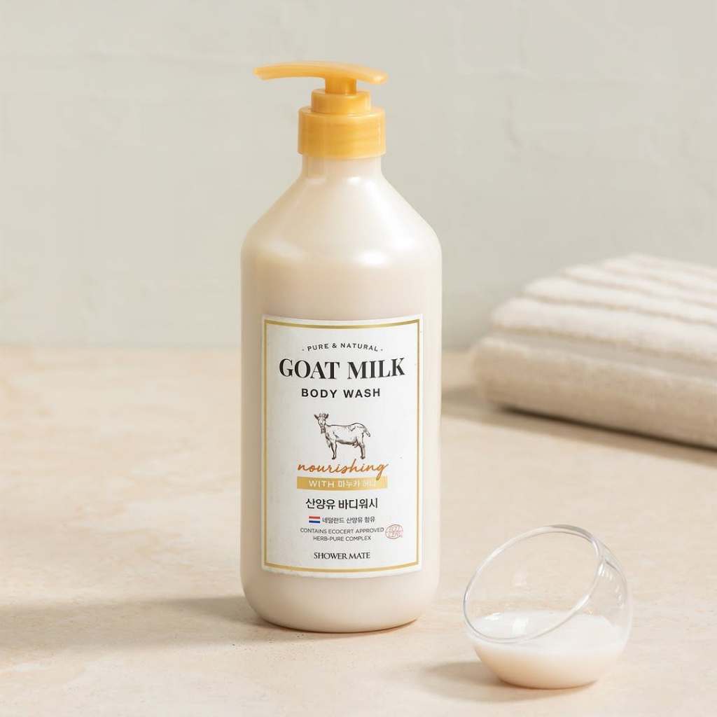 Banho Premium Shower Mate Sabonete Líquido Goat Milk Mel de Manuka 800ml - Linha Coreana em Oferta na Shopee