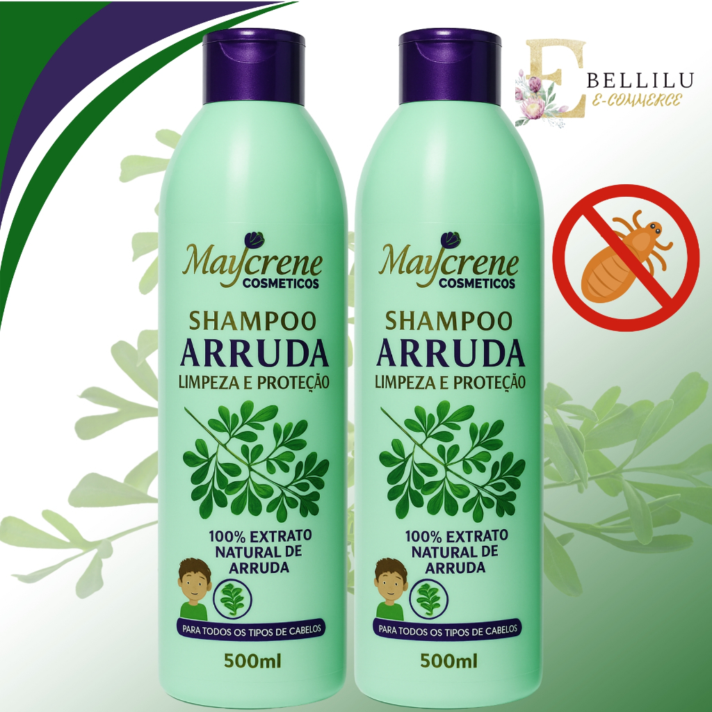 kit 2 Shampoo Arruda - Limpeza e Alívio da Coceira 500ml Maycrene em Oferta na Shopee
