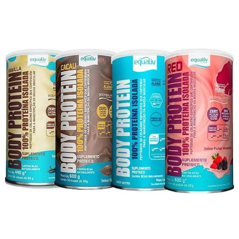 Body Protein Equaliv  Frutas Vermelhas Neutro Cacau Fresh Coco Coffe Cookies Vanilla