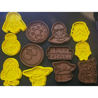 Cortadores Star Wars Kit com 12 – Vader, Yoda, Mandalorian, Baby Yoda, BB8