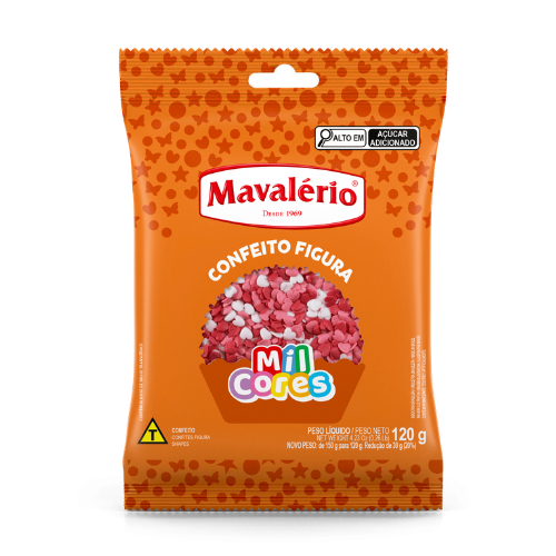 Confeito Figuras Coração Mavalério 120g em Oferta na Shopee