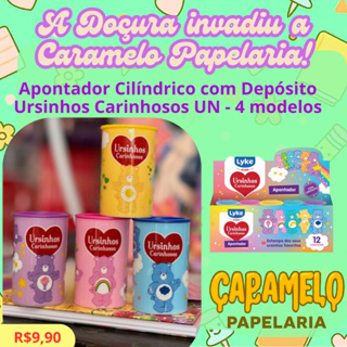 Apontador Cilíndrico dois furos com depósito Ursinhos Carinhosos UN - Lyke em Oferta na Shopee