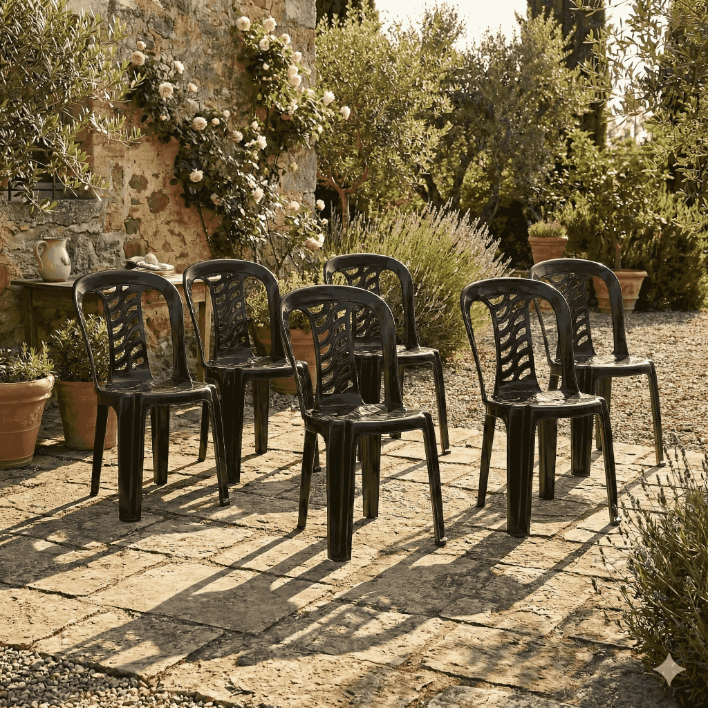 Kit 6 Cadeiras Bistrô Polipropileno Empilhável - Garden Life