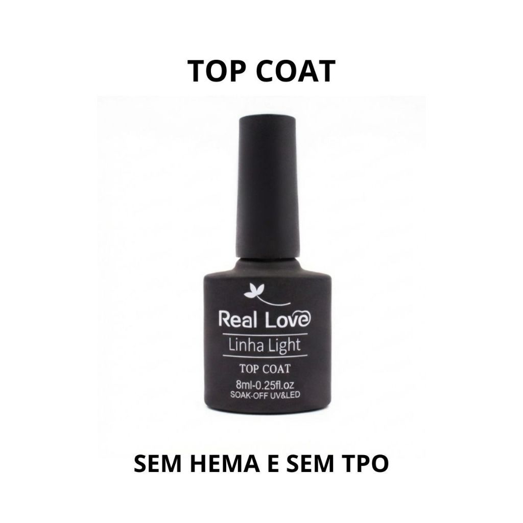 Top Coat Para Unhas Linha Light 8ml SEM TPO- Real Love em Oferta na Shopee