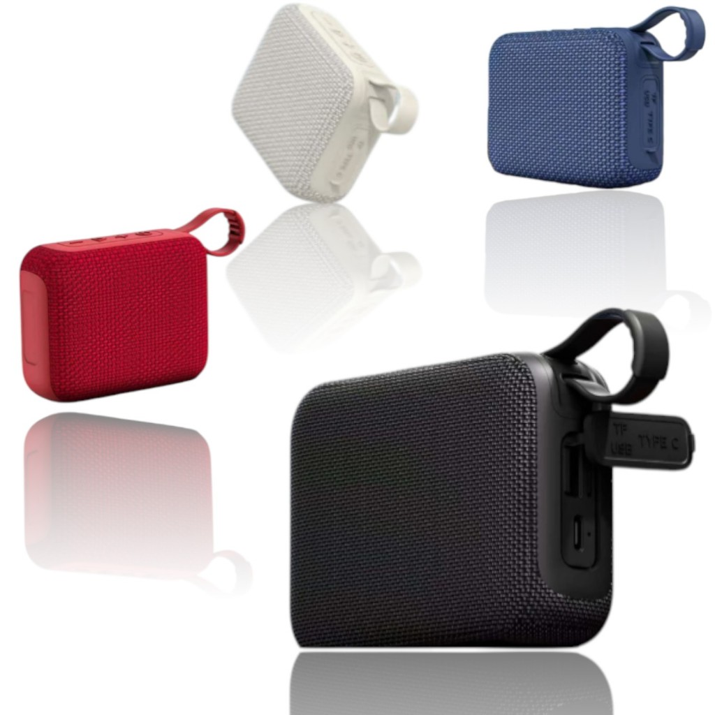 Caixa De Som Bluetooth Portátil Mini Carregador Tipo-C Rádio Pendrive Cartão de Memória Várias Cores