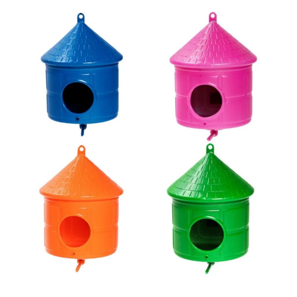 Kit 4 Casinhas Para Passarinho Minha Casa Meu Ninho Jardim varias cores em Oferta na Shopee