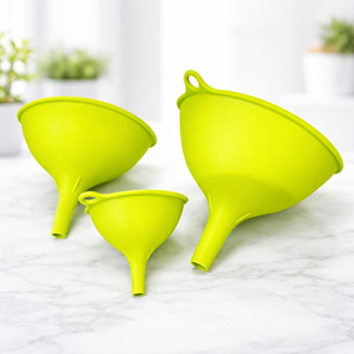 Kit Funil De Silicone 3 Tamanhos P M G Colorido Utensílios Cozinha em Oferta na Shopee