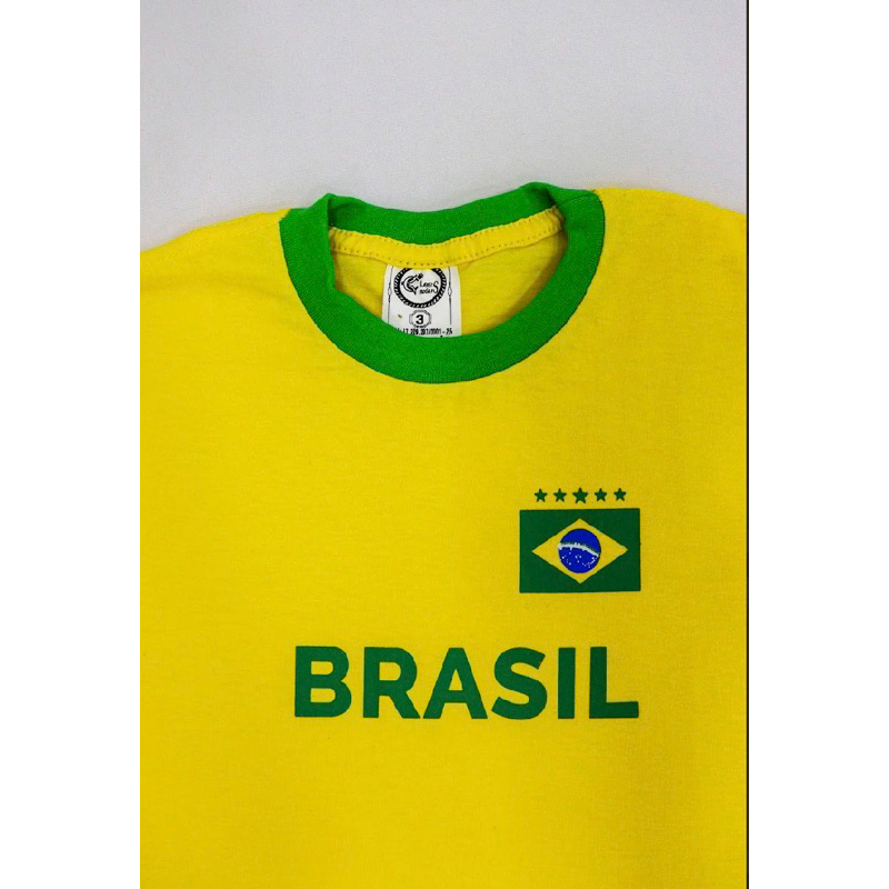 Camisa Do Brasil Infantil Unissex Copa Do Mundo 1 A 16 Anos