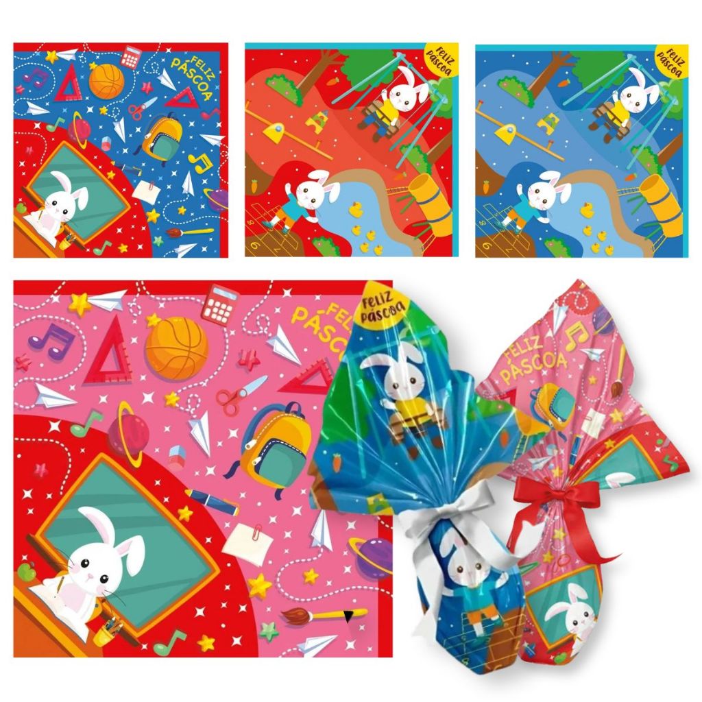 Kit 20 Sacos Express para Ovos de Páscoa Modelos Diversos - Cromus