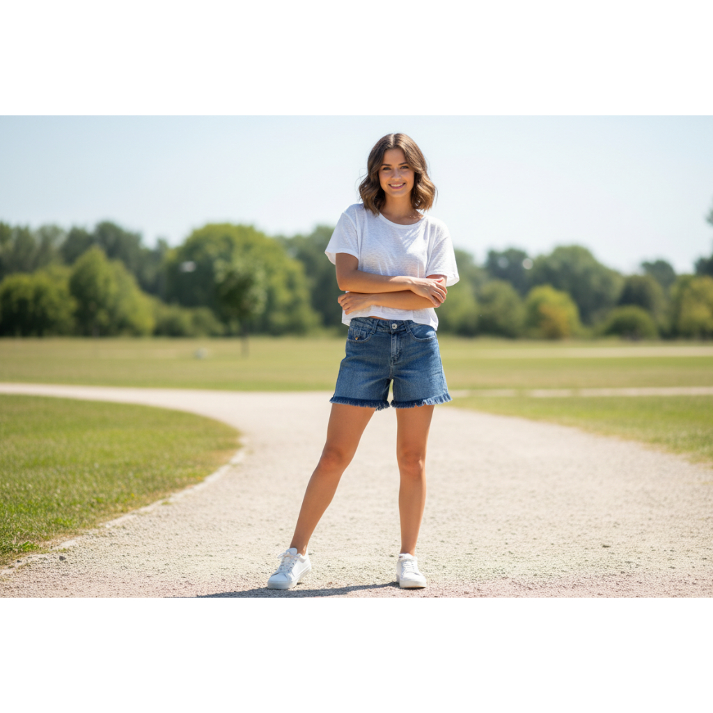 Shorts Jeans Feminina Cos Médio - Bermuda Emporio  9113