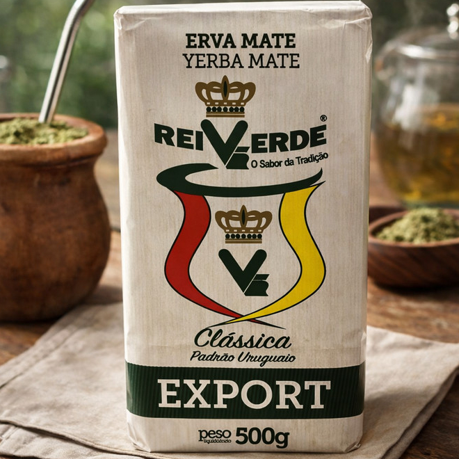 Erva Mate Rei verde Export Padrão Uruguaio Clássica 500g