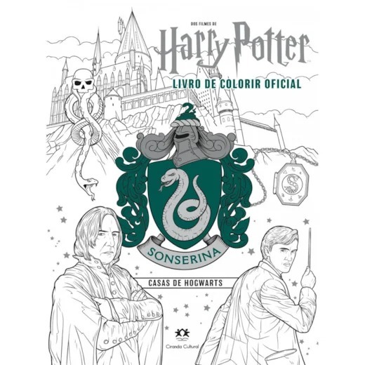 Livro de Colorir - Harry Potter Casas de Hogwarts - Sonserina