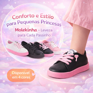 Sapatinho Infantil Feminino Tênis Baby Molekinha Leve Casual Delicado Estilo Moda Infantil Original em Oferta na Shopee