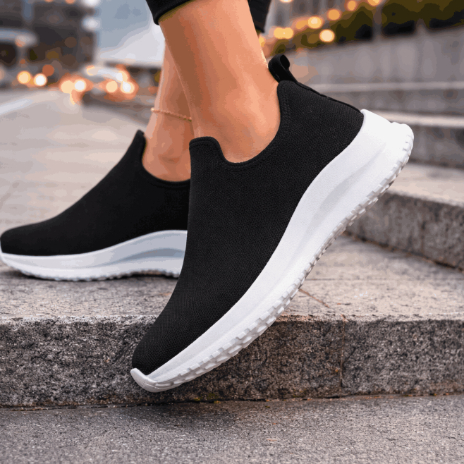 Tênis Feminino Meia Calce Fácil Slip On Leve Flexível Confortável Caminhada Academia Casual