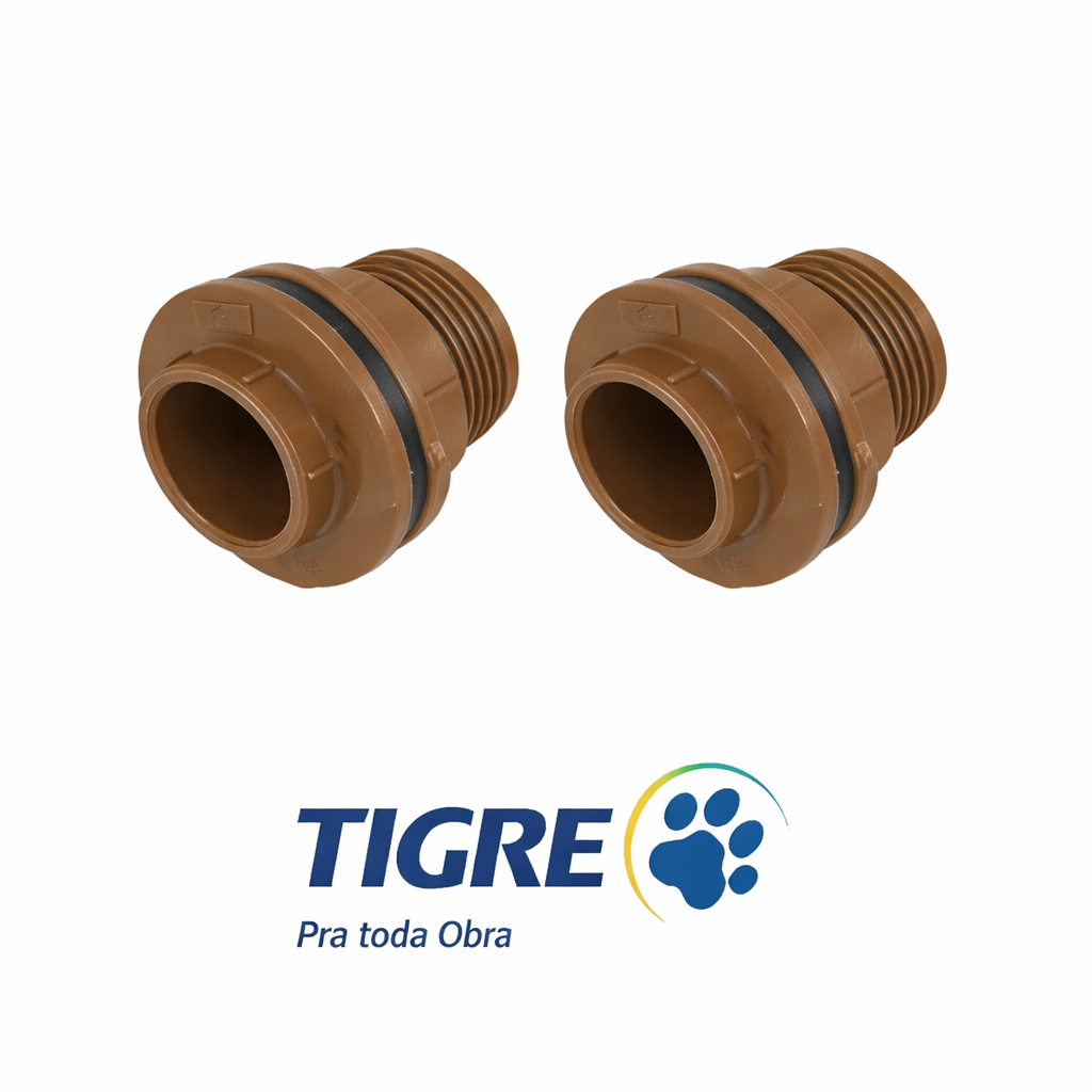 Kit 2 Adaptador Flange Soldável  TIGRE c/ Anel Uni 50mm